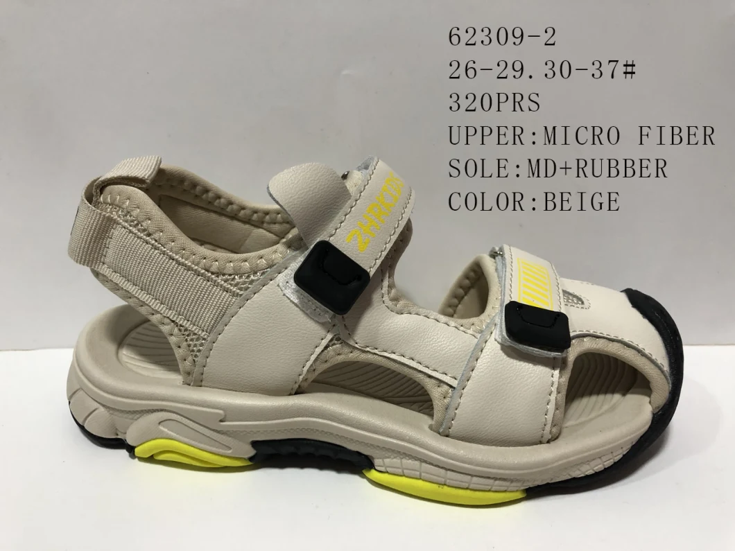 Three Colors Micro Fiber Upper 30-37# Kid Unisex Sandals Summer Beach Shoes (NO. 62309)