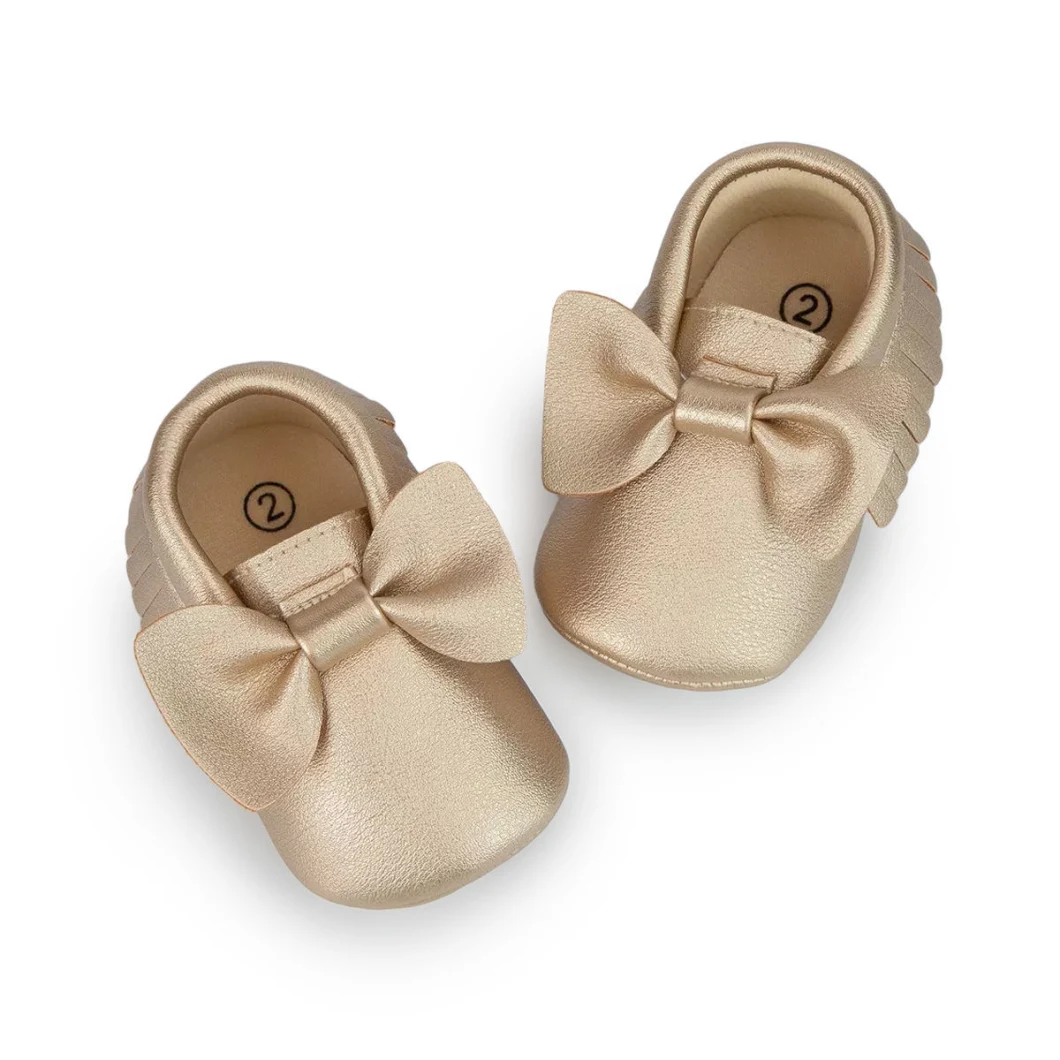 New Arrivals Wholesale Bowknot Dress Comfortable Infant Girl Baby Shoes