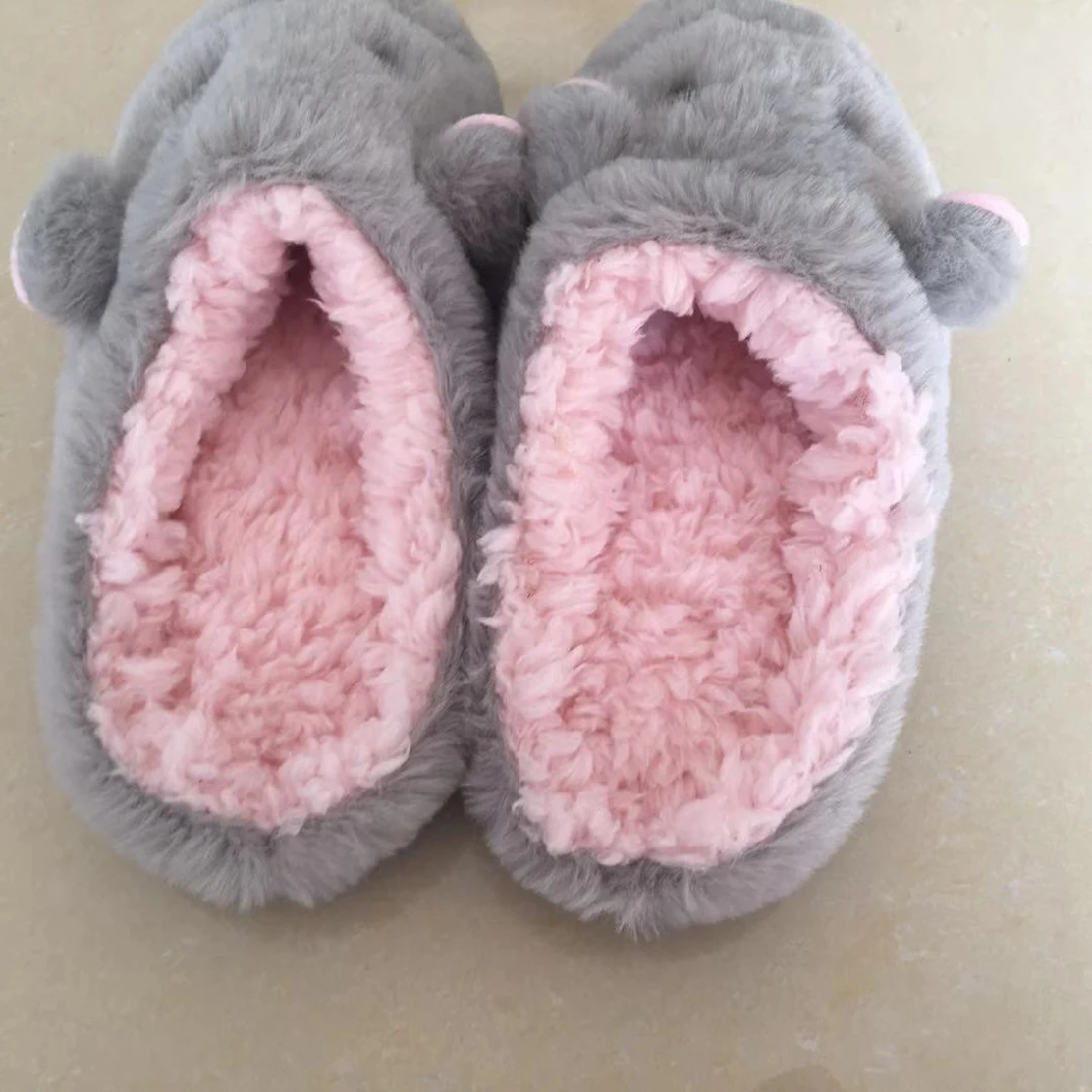 Ladies Home Fluffy Animal Shoes Women Indoor Soft Slide Slippers