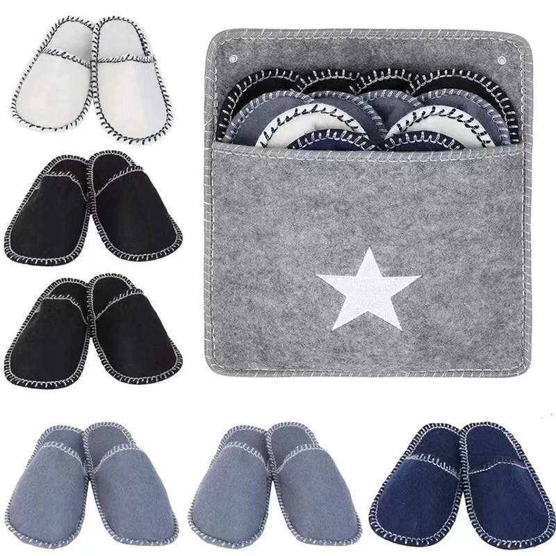 Wholesale New Arrival Home Simple Guest Indoor Felt Slipper Set Shoes for Family