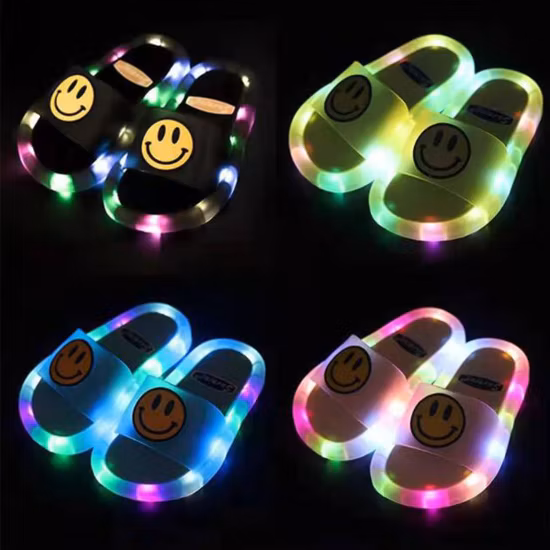 New Summer Children LED Slippers for Boys Girls Rainbow Sandals Kids Home Kids Slippers