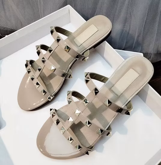 Zonxan2022luxury Summer Ladies Sandals Flat Slippers, Casual Shoes Fashion Beach Shoes Flat Sandals Women′ S Shoes